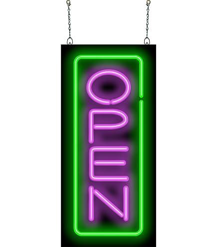 Amazon.com: Vertical Deluxe Neon Open Sign with Border - Large